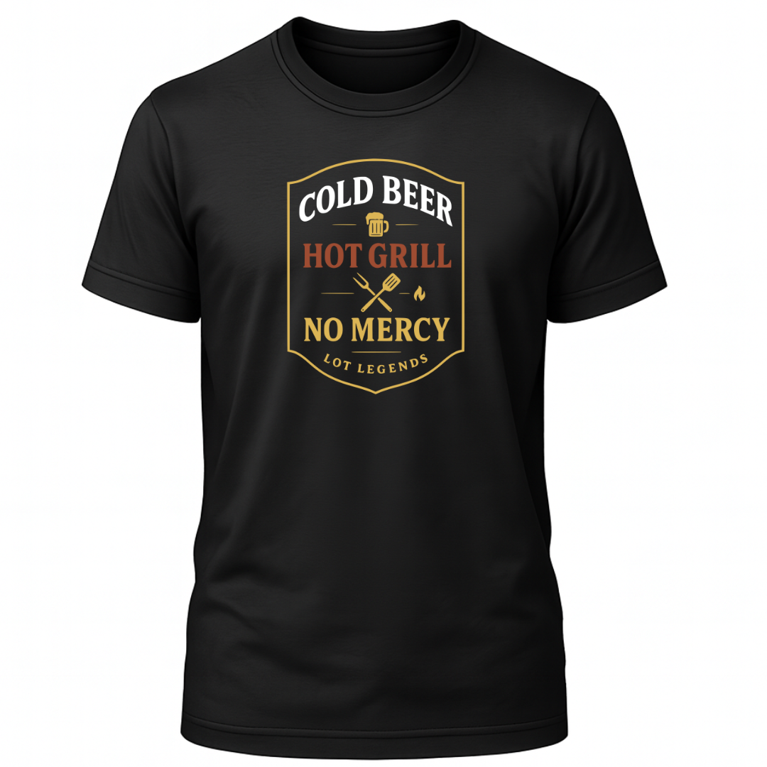 Cold Beer Hot Grill No Mercy T-Shirt