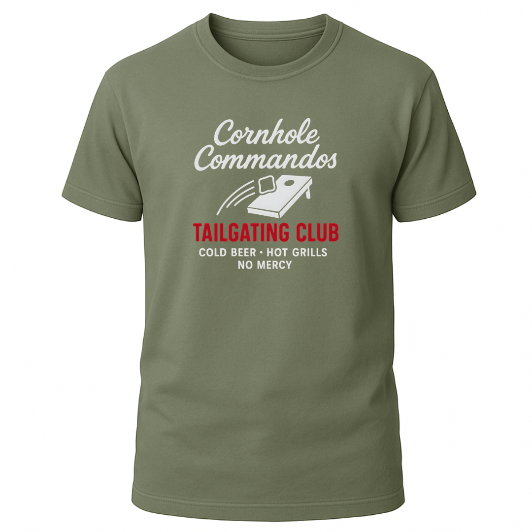 Cornhole Commandos Tailgating Club T-Shirt