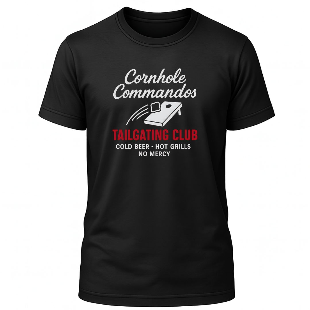 Cornhole Commandos Tailgating Club T-Shirt