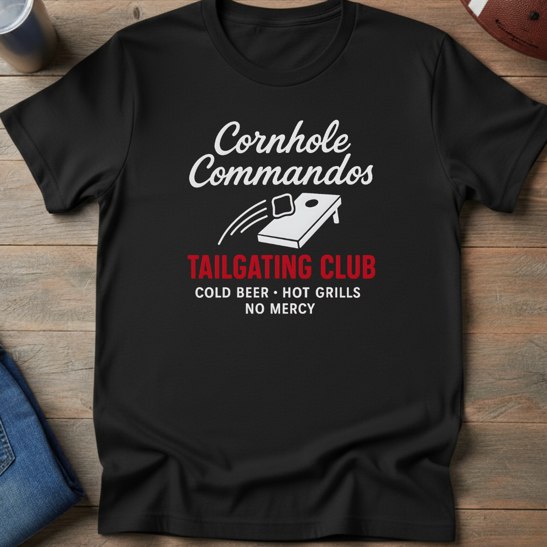 Cornhole Commandos Tailgating Club T-Shirt