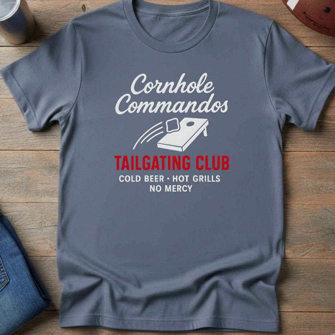 Cornhole Commandos Tailgating Club T-Shirt