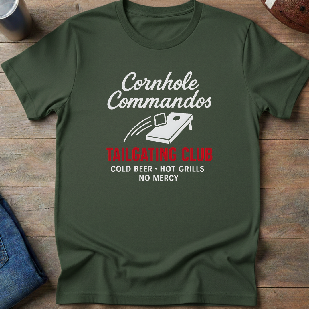Cornhole Commandos Tailgating Club T-Shirt