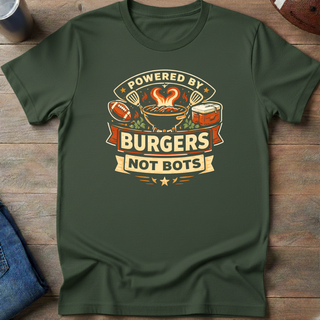 Powered By Burgers Not Bots T-Shirt