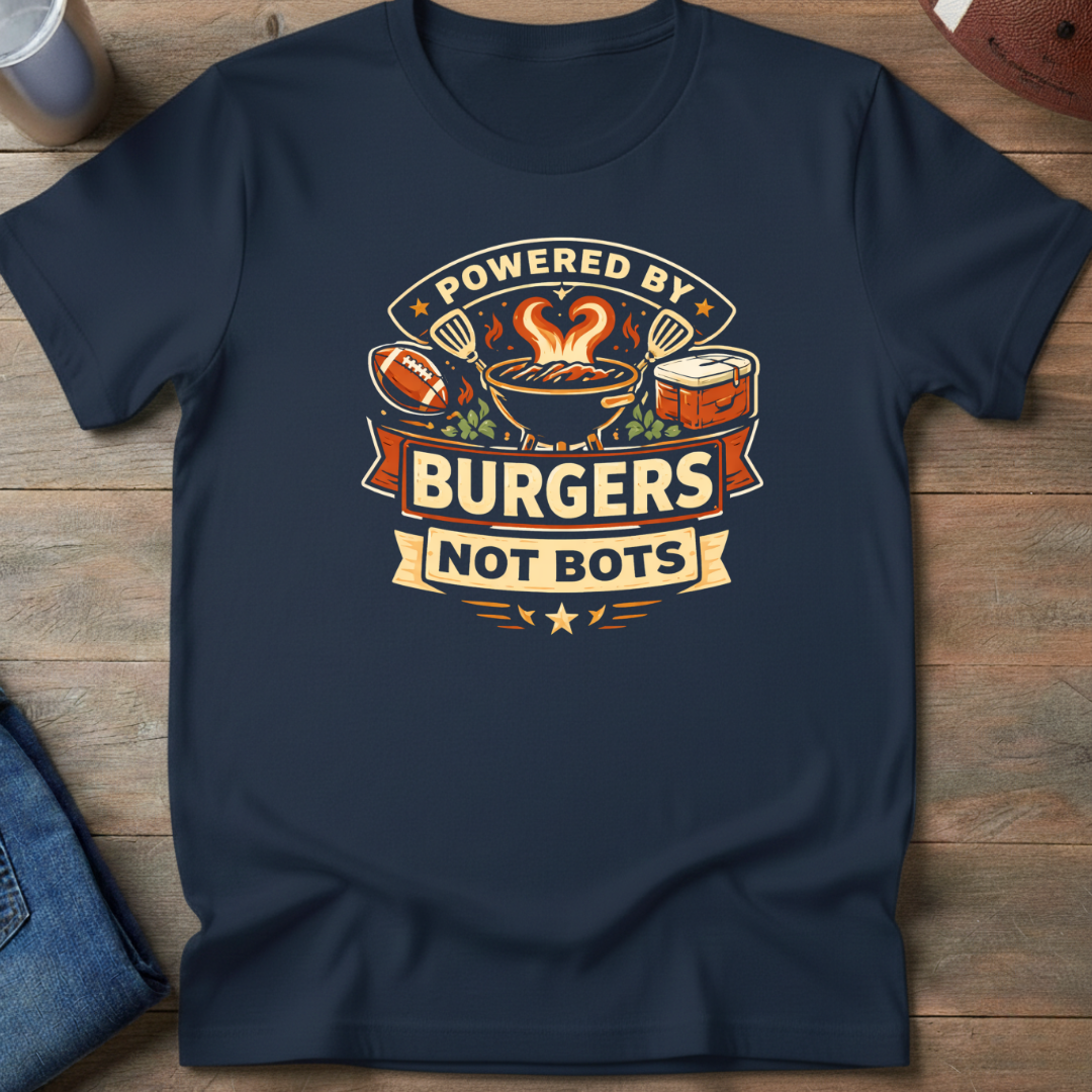 Powered By Burgers Not Bots T-Shirt
