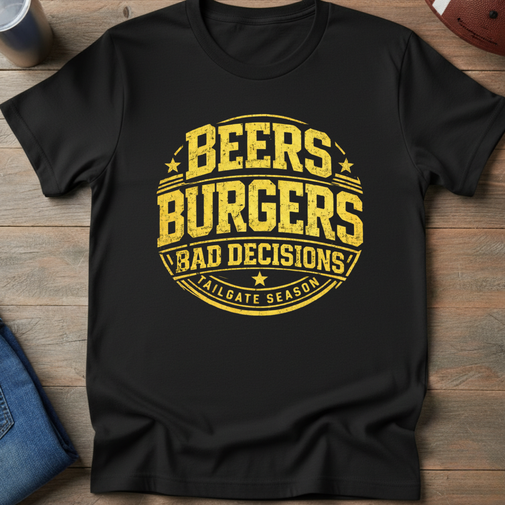 Beers Burgers Bad Decisions T-Shirt