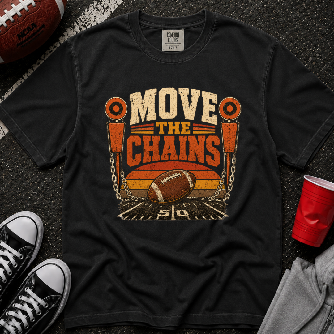 Move The Chains Retro Sunset T-Shirt
