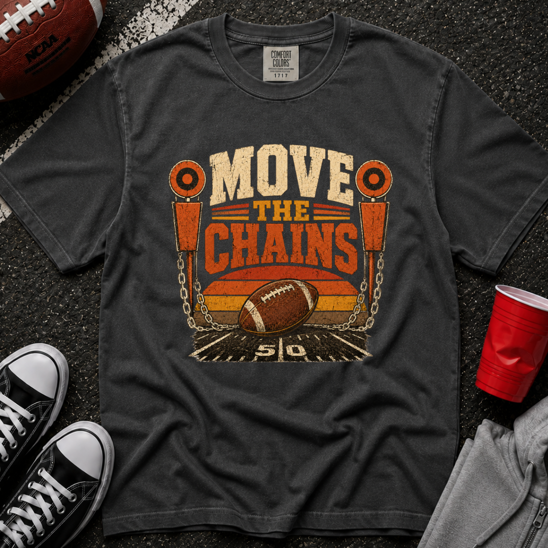 Move The Chains Retro Sunset T-Shirt