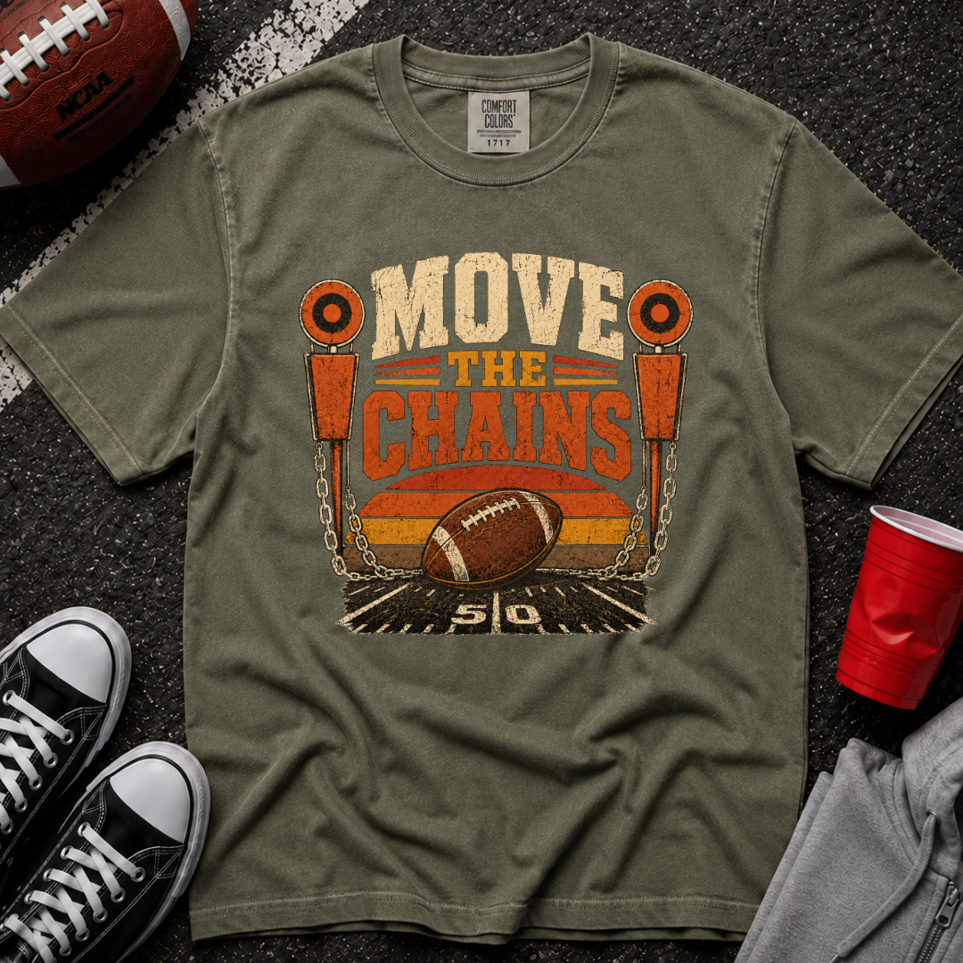 Move The Chains Retro Sunset T-Shirt