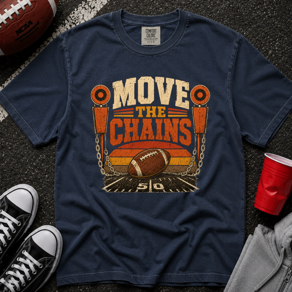 Move The Chains Retro Sunset T-Shirt