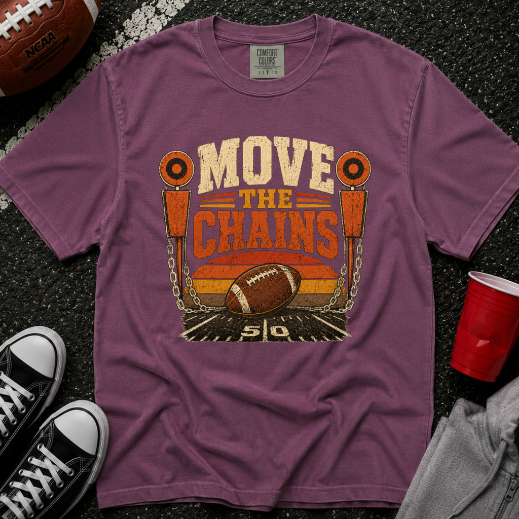 Move The Chains Retro Sunset T-Shirt